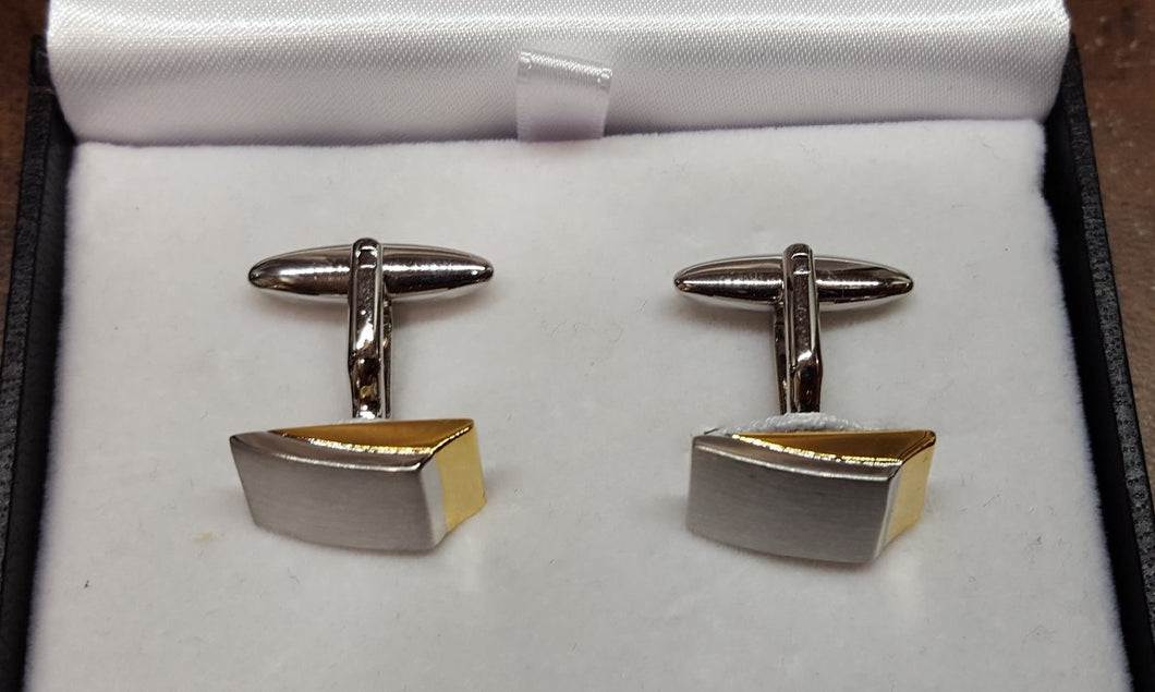 men's gold and silver cuff links 