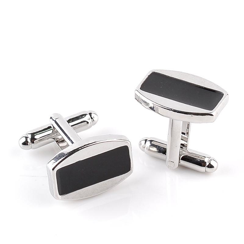 Black Oval Design French Cuff Links