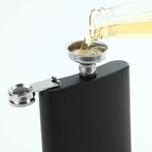 Load image into Gallery viewer, Custom engraved gifts Canada – side angle of black flask with painted finish
