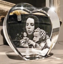 Load image into Gallery viewer, Custom photo crystal heart – perfect for couples in Canada
