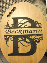 Load image into Gallery viewer, Large Oval Wooden  Monogram Plaque
