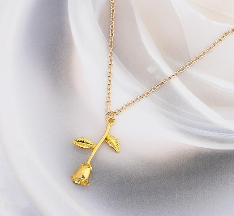 Gold rose pendants online