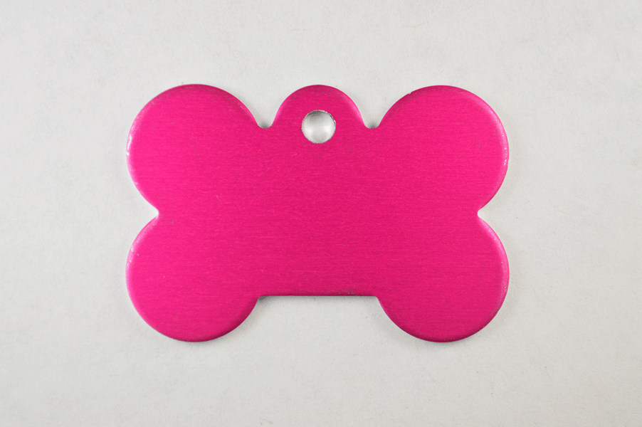 Small Pink Bone Pet Tag