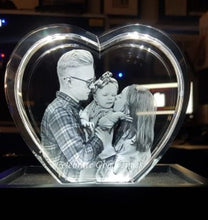 Load image into Gallery viewer, Engraved heart crystal keepsake – romantic wedding gift idea
