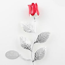 Load image into Gallery viewer, Silver-plated red rose – a timeless personalized gift for anniversaries, weddings, and special occasions. A symbol of love and elegance.
