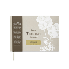 Load image into Gallery viewer, Engraved wedding guest book with “From This Day Forward” text on cover
