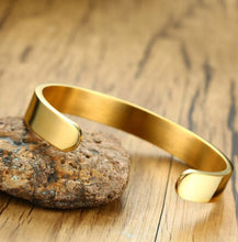 Load image into Gallery viewer, Medical Alert Cuff Bangle- Gold

