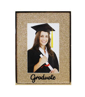 Gold metal frame for 4x6 photos | Graduation-themed engraving | Engraved by artisans in Canada | Ideal gift from Calgary's premier shop