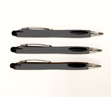 Load image into Gallery viewer, Thick Gun Metal Barrel Style Retractable Pens With Stylus- Black Ink
