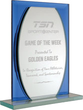 Load image into Gallery viewer, blue mirror glass award corporate recognition Canada
