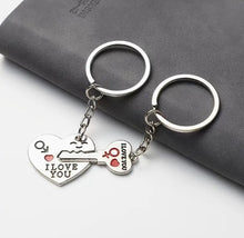 Load image into Gallery viewer, I love you heart and key  keychain- 2 in one
