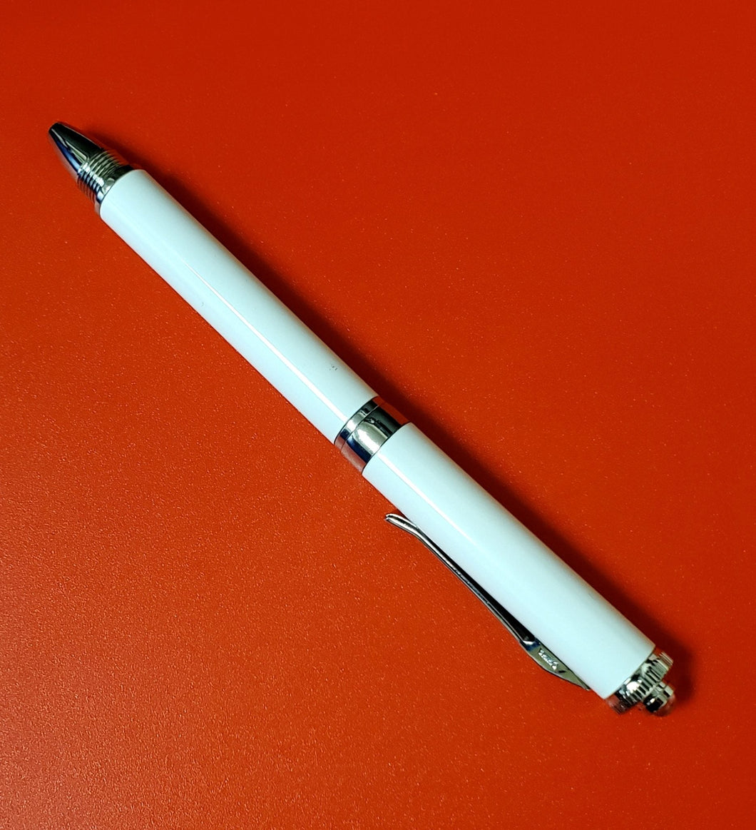 Intelligent Triple Function Light-Up LED Pens W/ Stylus –White