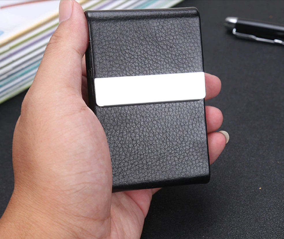 Black Leather Executive Business Card holder
