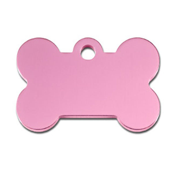 Light pink bone shaped pet id tag engravable