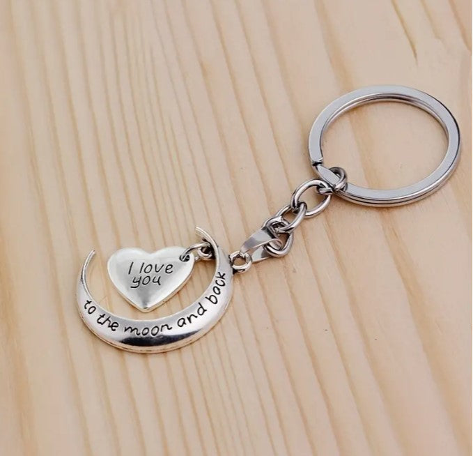 Love you to the moon and back keychain- I love you