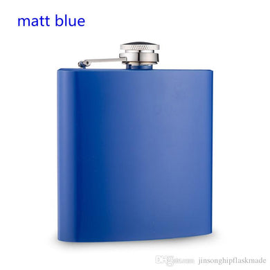 Matte blue flask engravable | 60 oz flask multi color for Engraving  | Mini Pocket Flask 6oz | buy  pocket flasks online canada | buy pocket flasks calgary | gift store in calgary