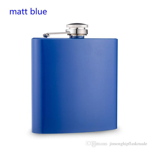 Matte blue flask engravable | 60 oz flask multi color for Engraving  | Mini Pocket Flask 6oz | buy  pocket flasks online canada | buy pocket flasks calgary | gift store in calgary
