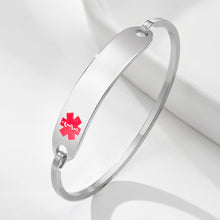 Load image into Gallery viewer, Silver medical alert ID bracelet
