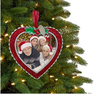 Red Heart Metal Framed Ornament