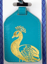Load image into Gallery viewer, Turquoise Peacock luggage tag
