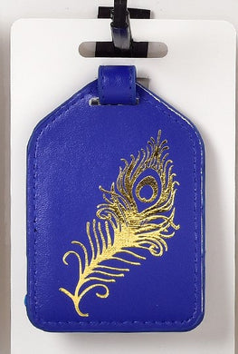 peacock luggage tag