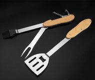 Personalized gifts Canada – front view of stainless steel BBQ tools set