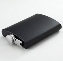 Load image into Gallery viewer, Premium gift ideas Canada – closeup of engraved 8 oz black flask
