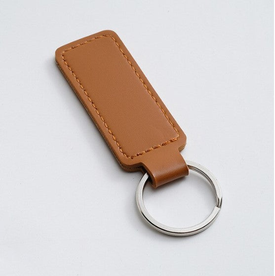 Doublesided PU Leather Keychain - Brown