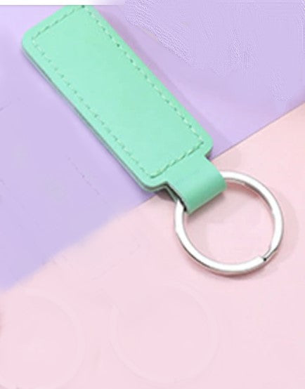 Doublesided PU Leather Keychain - Sea foam green