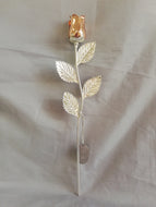 Rose gold and silver plated rose keepsake – elegant engraved gift for her, timeless romantic gift in Canada