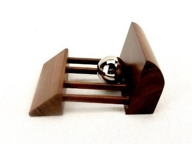 Rosewood Business card holder with silver ball