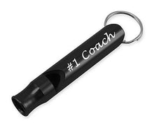 Load image into Gallery viewer, black metal whistle key chain 

