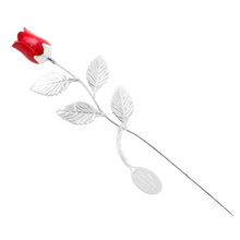 Load image into Gallery viewer, Silver-plated red rose – a timeless personalized gift for anniversaries, weddings, and special occasions. A symbol of love and elegance.
