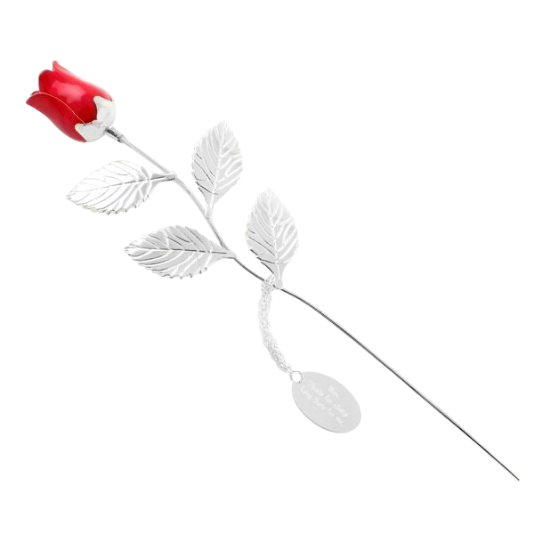 Silver-plated red rose – a timeless personalized gift for anniversaries, weddings, and special occasions. A symbol of love and elegance.