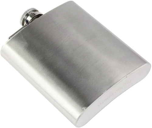 silver stainless steel  8 oz flask