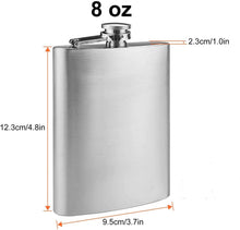 Load image into Gallery viewer, silver stainless steel 8 oz flask
