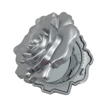 Load image into Gallery viewer, SILVER REALISTIC ROSE DESIGN MIRROR COMPACT
