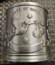 Load image into Gallery viewer, Round Pewter Stork Money Bank
