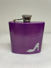 Load image into Gallery viewer, Purple High Heel 6oz Flask engravable
